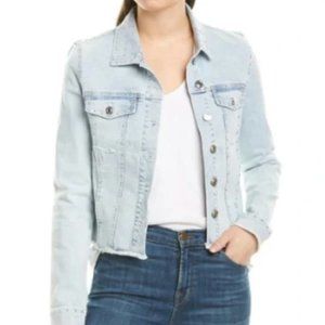 Generation Love Revolve Mallorie Studded Jean Jacket Raw Hem Light Wash Size S